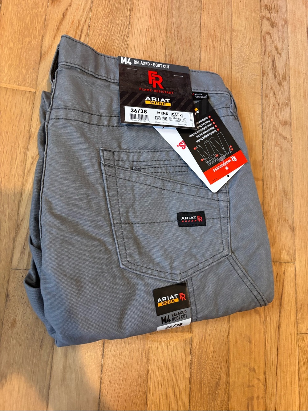 Ariat m4 relaxed boot FR Pants Gray 36x38 electrical safety work pants